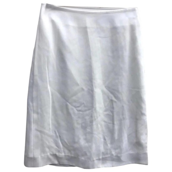 Salvatore Ferragamo white poly pencil skirt 6